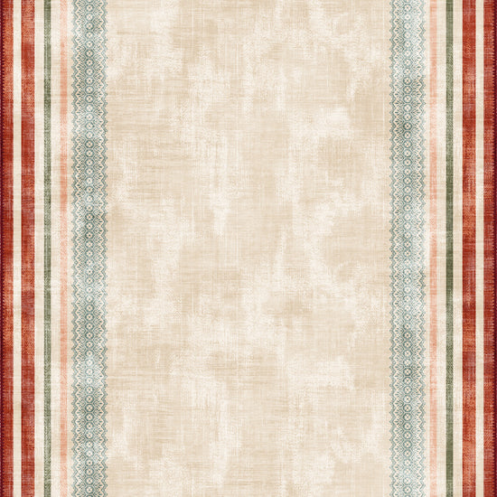 Colorful cream rug for living room.