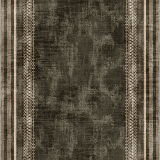 Brown eclectic rug for living room.