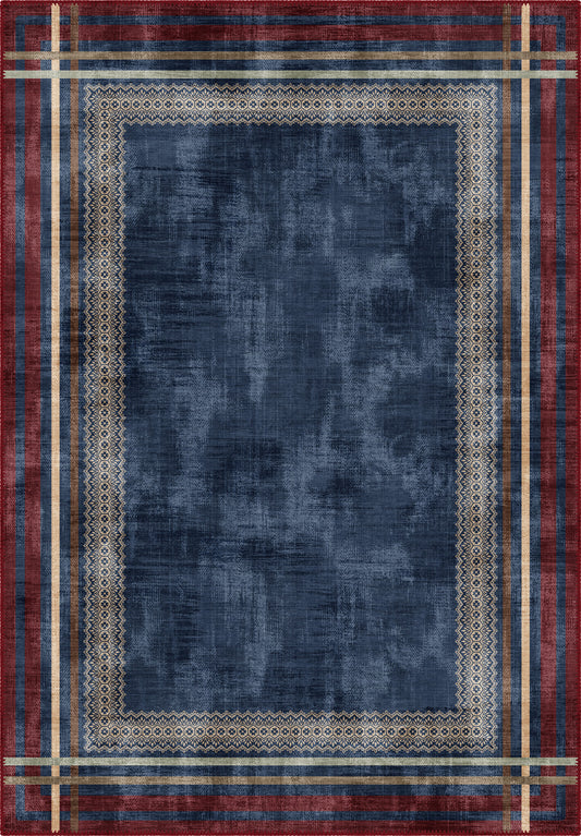 Navy rug for living room.