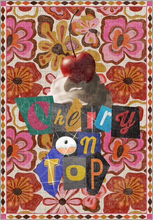 Midcentury retro rug for modern home.