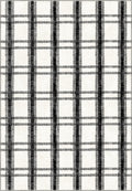 Black and white striped rug