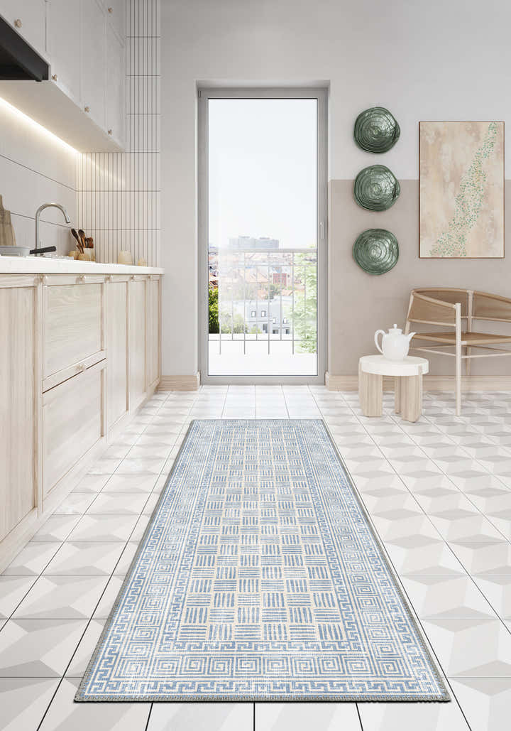 Vincent Geometric Blue Rug