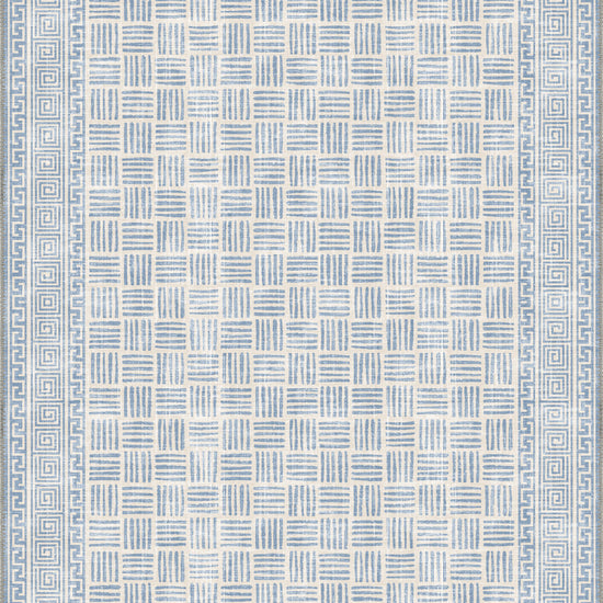 Geometric light blue rug for living room.