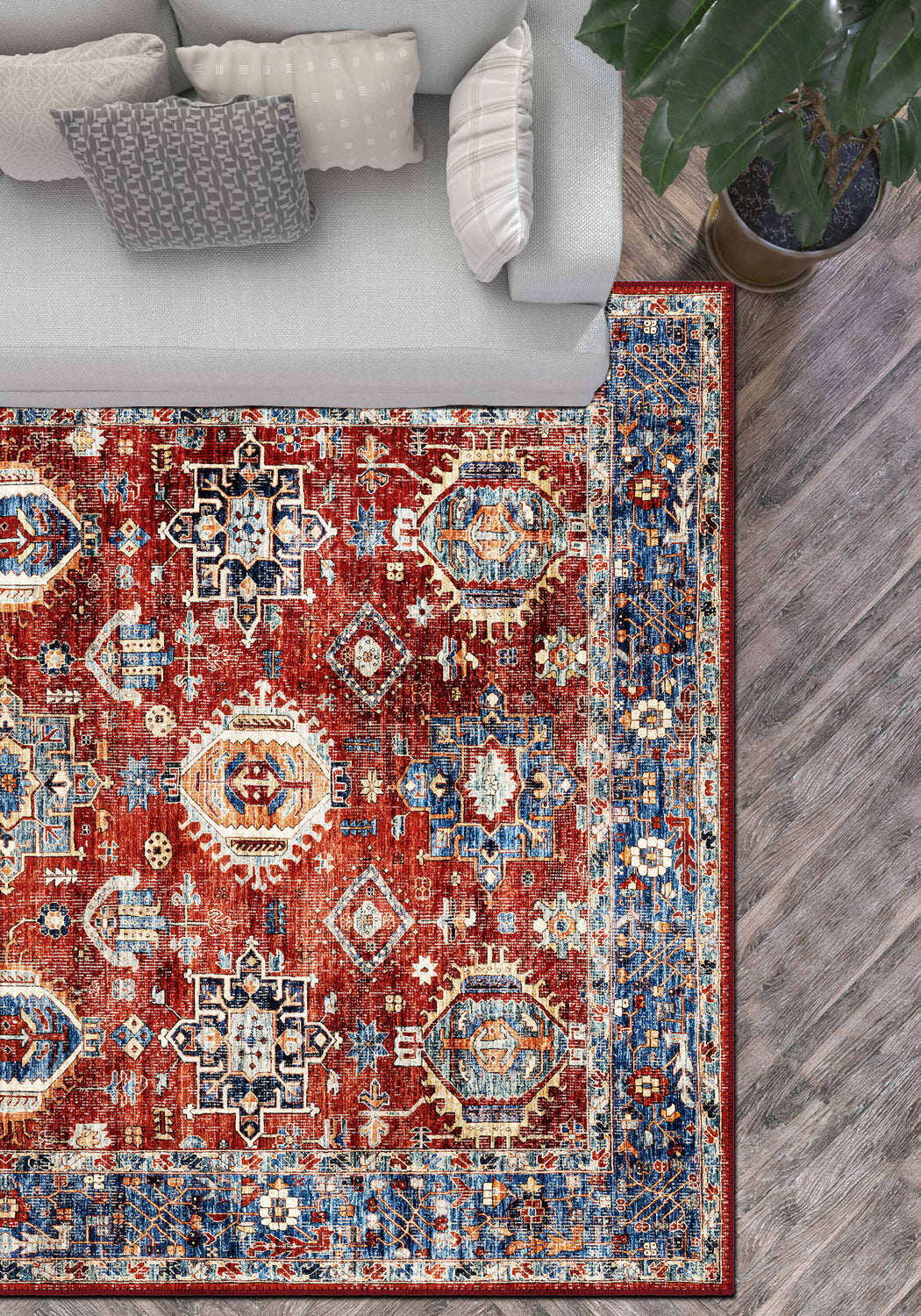 Roven Red Kazak Rug