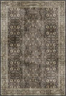 Brown persian rug with herati style motifs.