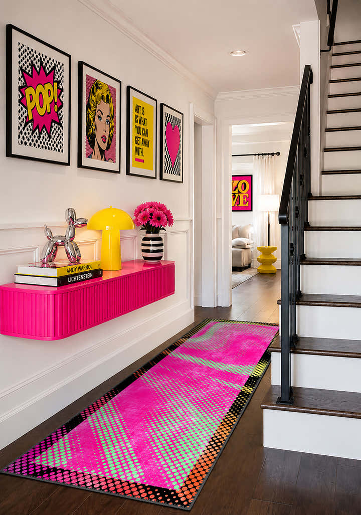 Neonique Pink Pop Art Rug