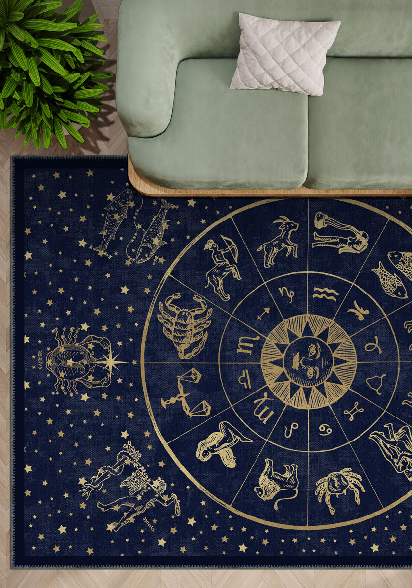 Vega Navy Zodiac Rug