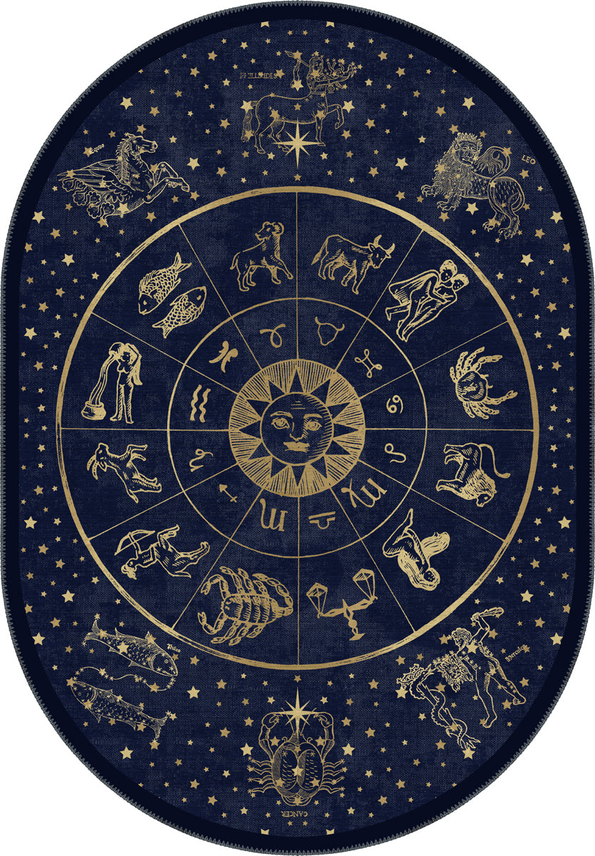 Vega Navy Zodiac Rug