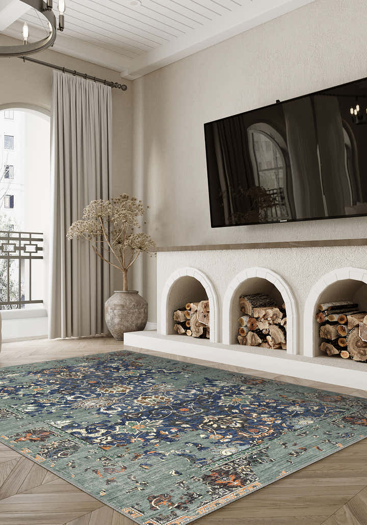 Sorelle Blue Distressed Rug