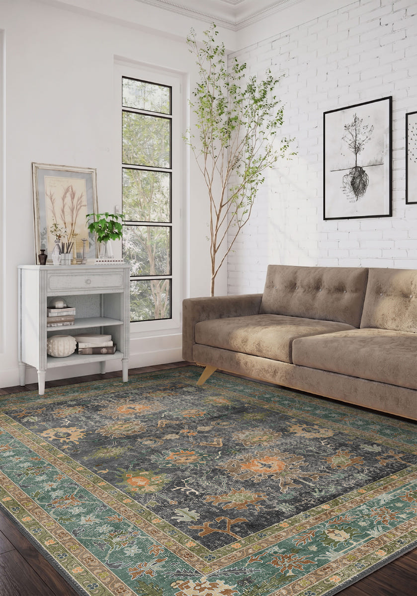 Alara Charcoal Oushak Rug