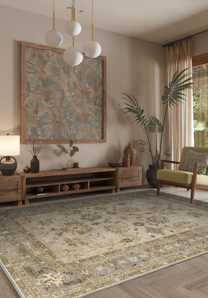 Alara Beige Oushak Rug