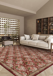 Willow Floral Burgundy Rug