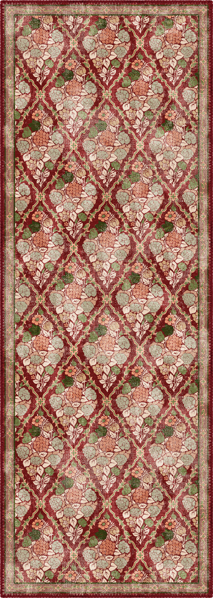 Willow Floral Burgundy Rug