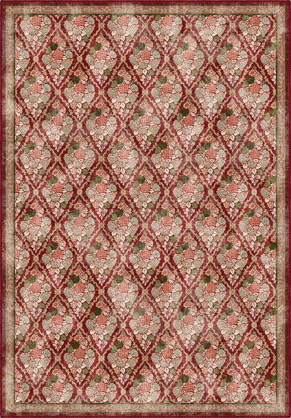 Willow Floral Burgundy Rug